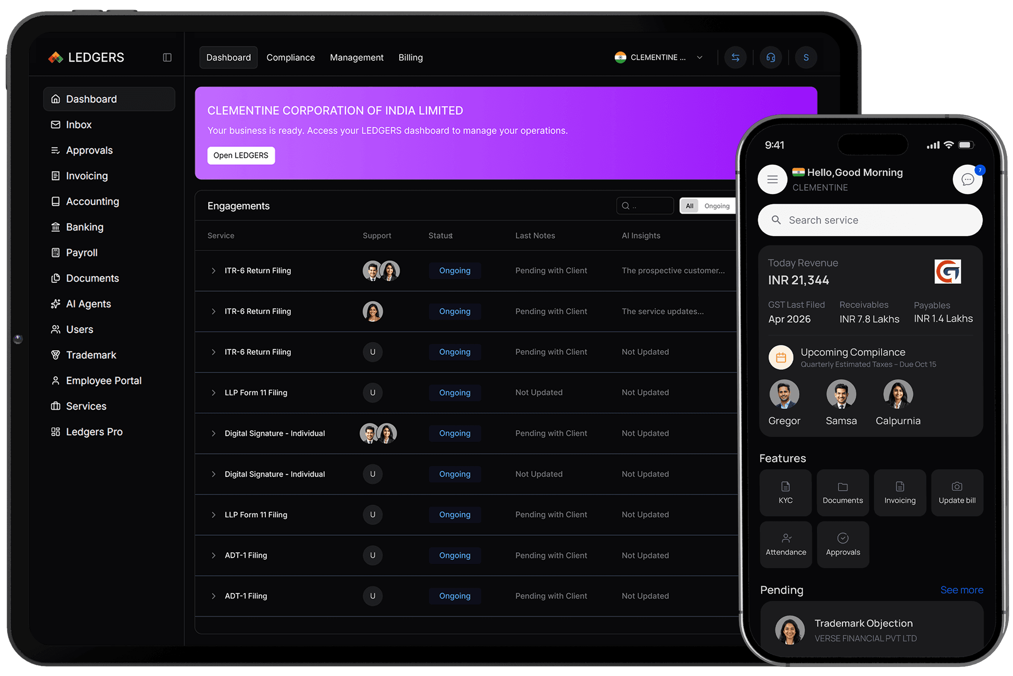 LEDGERS.Cloud Dashboard
